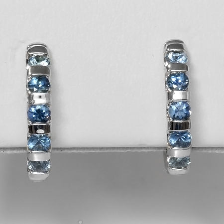 Blue Montana Sapphire 14kt Gold Hinged Hoop Earrings